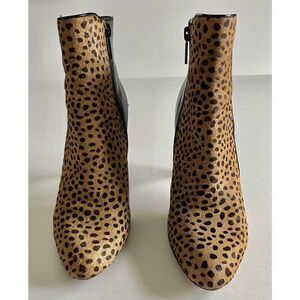 White House Black Market Blaze Cheetah Animal Print Calf Hair Leather Boot 6.5 M